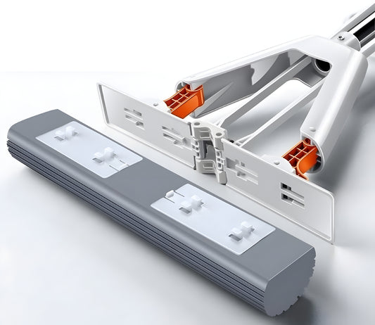 Premium Sponge Mop with Stainless Steel Handle – Easy Wring Butterfly Design