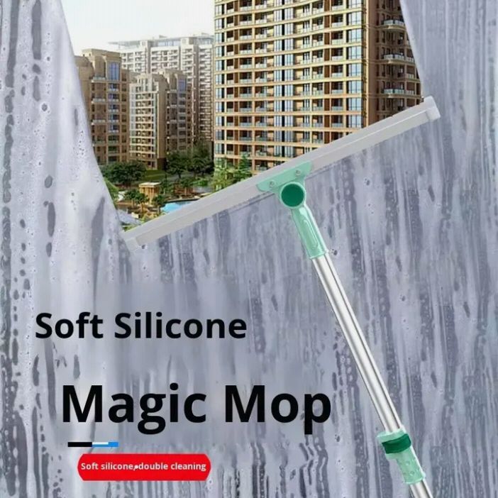 Magic Silicone Floor Wiper – 180° Rotating Handle