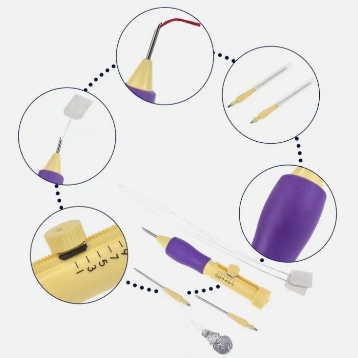 Punch Needle Tool with Threader – Make Embroidery Fun & Easy! (Purple)