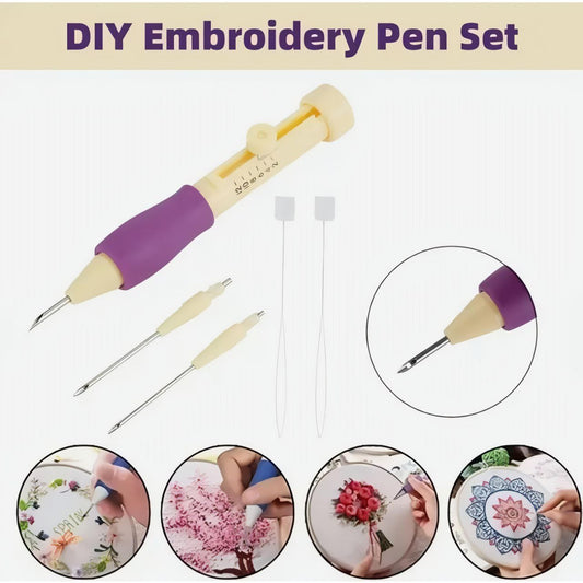 Punch Needle Tool with Threader – Make Embroidery Fun & Easy! (Purple)