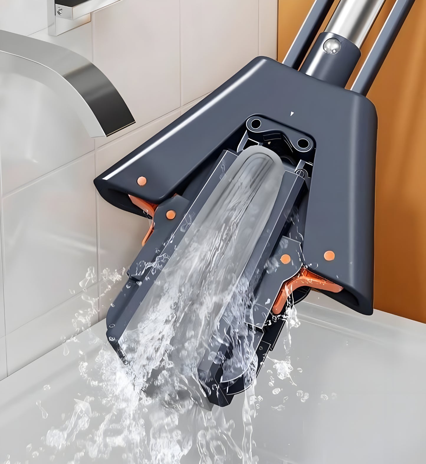 Premium Sponge Mop with Stainless Steel Handle – Easy Wring Butterfly Design