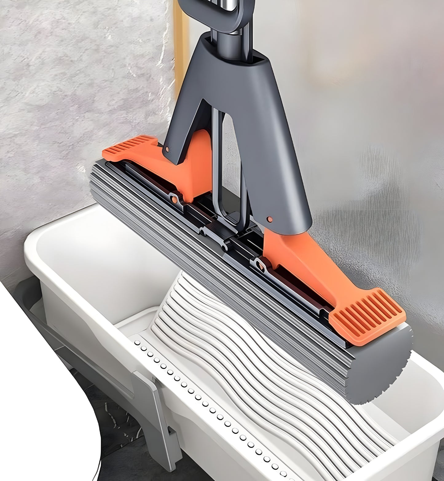 Premium Sponge Mop with Stainless Steel Handle – Easy Wring Butterfly Design