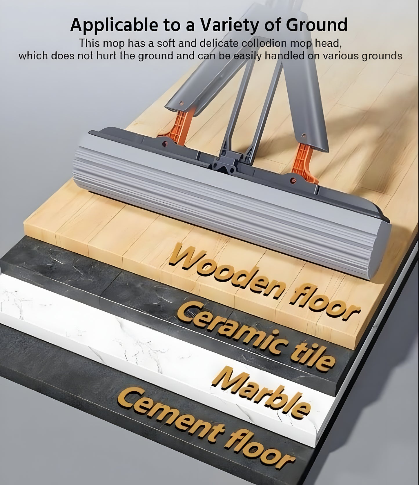 Premium Sponge Mop with Stainless Steel Handle – Easy Wring Butterfly Design