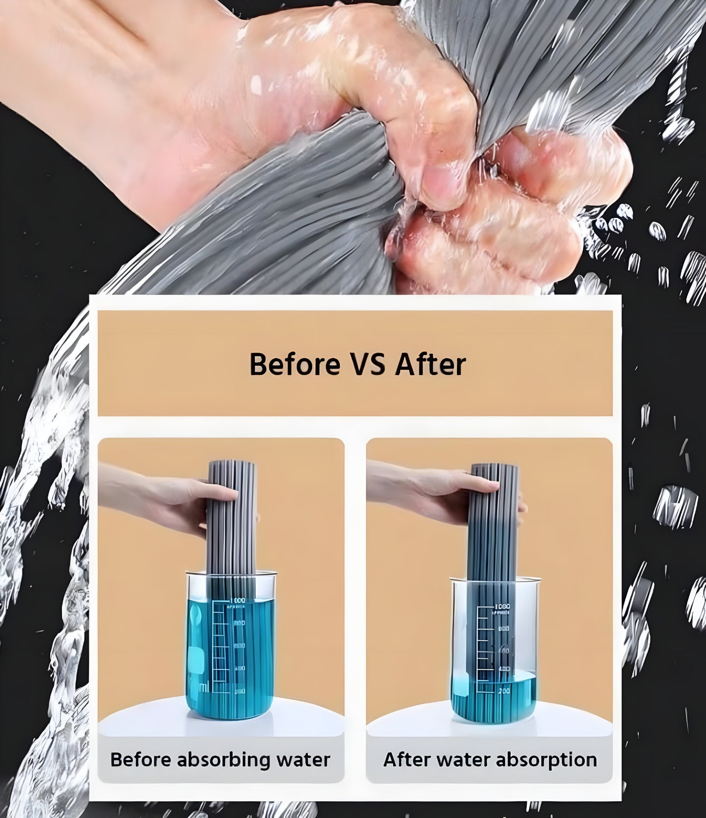 Premium Sponge Mop with Stainless Steel Handle – Easy Wring Butterfly Design